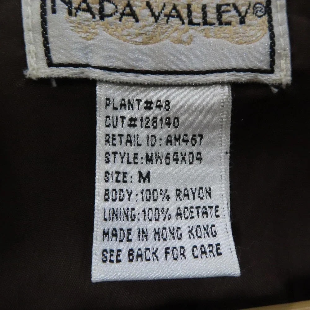 VTG Napa Valley Velvet Vest Medium Brown Embroidered Western Boho Cottagecore - Picture 9 of 10